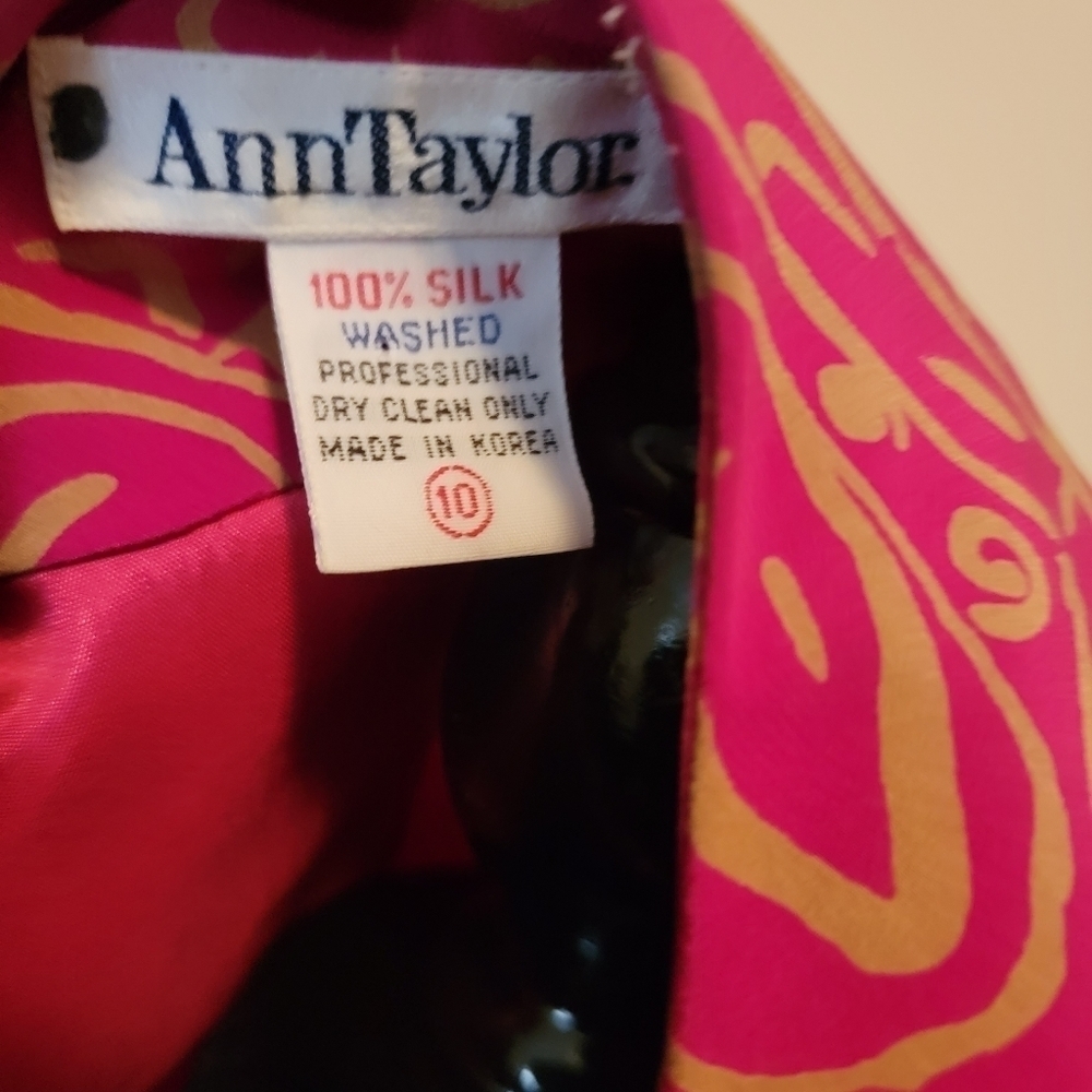 Vintage Ann Taylor Silk Oversized Blazer Size 10 - Picture 4 of 7